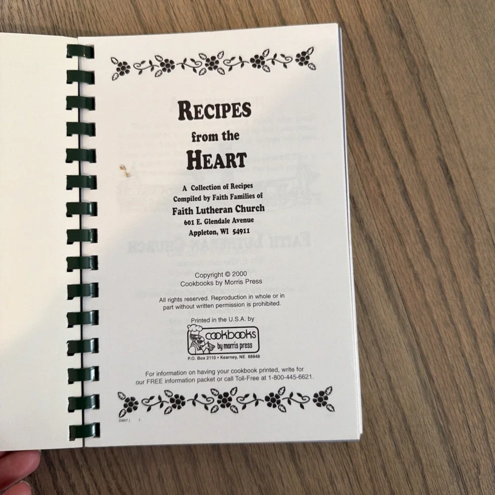 Faith Lutheran Church Cookbook 2000 Appleton WISCONSIN Recipes Morris Press